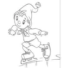 Dibujo de Noddy patinando sobre hielo para colorear