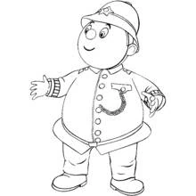 Dibujo de El policía amigo de Noddy en uniforme para colorear