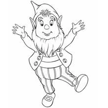 Dibujo de Noddy el gnomo alegre bailando para colorear