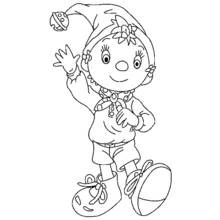 Dibujo de Noddy saludando con la mano para colorear