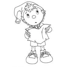Dibujo de Noddy sosteniendo un mapa, con cara de confusión para colorear