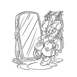Dibujo de Pata Daisy de compras de bolsos para colorear