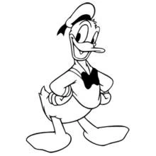 Dibujo de Pato Donald caminando alegremente para colorear