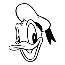 Dibujo de Pato Donald sonriente en primer plano para colorear