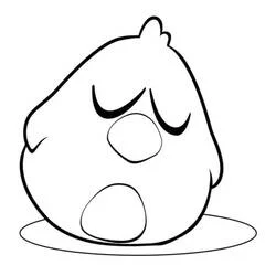 Dibujo de Dodoloiseau de pie con los ojos cerrados para colorear