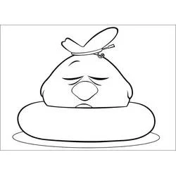 Dibujo de Dodoloiseau de Pocoyó descansando en su cojín para colorear