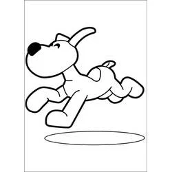 Dibujo de Loula el perro saltando en el aire para colorear
