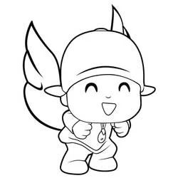 Dibujo de Pocoyó con alas para colorear