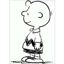 Dibujo de Snoopy y Charlie Brown de perfil para colorear