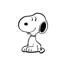 Dibujo de Snoopy sentado con expresión alegre para colorear
