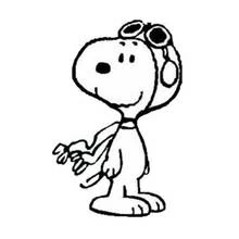 Dibujo de Snoopy aviador con sus gafas de piloto para colorear