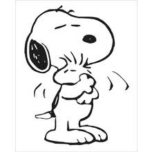Dibujo de Snoopy abrazando a Woodstock para colorear