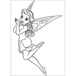 Dibujo de Tinker Bell volando alegremente para colorear