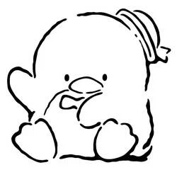 Dibujo de Tuxedo Sam sentado con su pajarita para colorear