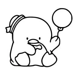 Dibujo de Tuxedo Sam con un globo para colorear