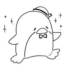 Dibujo de Tuxedo Sam con su pequeño sombrero para colorear