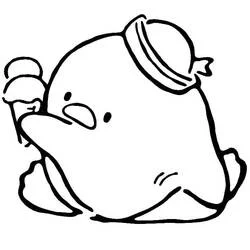 Dibujo de Tuxedo Sam comiendo un helado para colorear