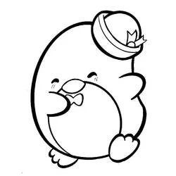 Dibujo de Tuxedo Sam con su sombrero redondo para colorear
