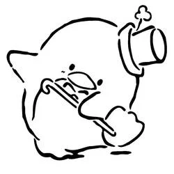 Dibujo de Tuxedo Sam vertiendo agua de una regadera para colorear