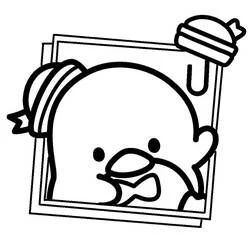 Dibujo de Tuxedo Sam en un marco de fotos para colorear