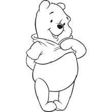 Dibujo de Winnie Pooh sonriente con los brazos cruzados para colorear