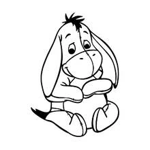 Dibujo de Winnie Pooh: Ígor sentado con las patas cruzadas para colorear