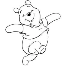 Dibujo de Winnie Pooh saltando alegremente para colorear