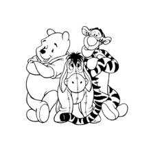 Dibujo de Winnie Pooh con Igor y Tigger para colorear