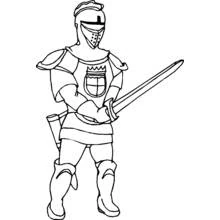 Dibujo de Caballero de pie con una espada para colorear