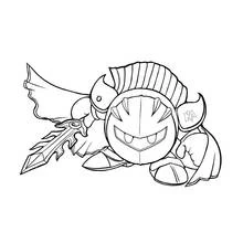 Dibujo de Caballero Meta Knight listo para luchar para colorear