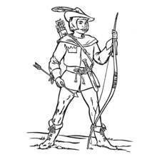 Dibujo de Caballero arquero con arco y carcaj para colorear