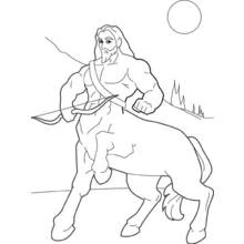 Dibujo de Centauro sosteniendo un arco para colorear Dibujo de Centauro sosteniendo un arco para colorear
