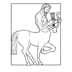 Dibujo de Centauro tocando el arpa para colorear Dibujo de Centauro tocando el arpa para colorear