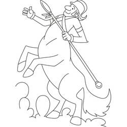 Dibujo de Centauro sosteniendo una lanza larga para colorear Dibujo de Centauro sosteniendo una lanza larga para colorear