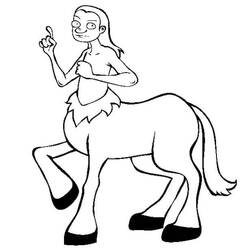 Dibujo de Centauro con el dedo levantado para colorear Dibujo de Centauro con el dedo levantado para colorear