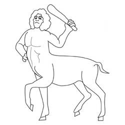Dibujo de Centauro sosteniendo una maza para colorear Dibujo de Centauro sosteniendo una maza para colorear