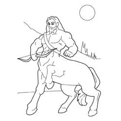 Dibujo de Centauro sosteniendo un arco para colorear Dibujo de Centauro sosteniendo un arco para colorear