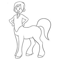 Dibujo de Centauro de pie con manos en la cintura para colorear Dibujo de Centauro de pie con manos en la cintura para colorear