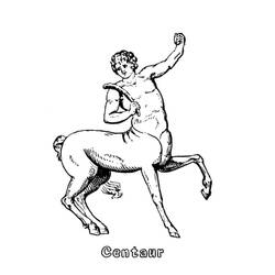 Dibujo de Centauro levantando el brazo con un arco para colorear Dibujo de Centauro levantando el brazo con un arco para colorear