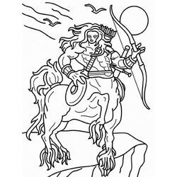 Dibujo de Centauro de pie sobre una roca para colorear Dibujo de Centauro de pie sobre una roca para colorear
