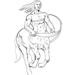 Dibujo de Centauro sosteniendo un arco curvo para colorear Dibujo de Centauro sosteniendo un arco curvo para colorear