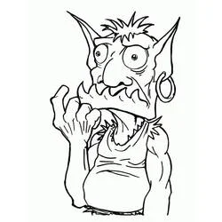 Dibujo de Duende con expresión curiosa para colorear