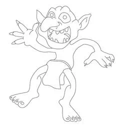 Dibujo de Duende de garras afiladas y gran sonrisa para colorear