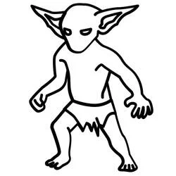 Dibujo de Duende en posición de combate para colorear