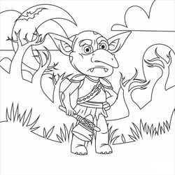 Dibujo de Duende de pie en un bosque tenebroso para colorear