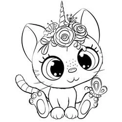 Gato Unicornio - Dibujos para colorear gratis