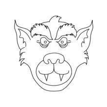 Dibujo de Hombre lobo con colmillos afilados para colorear
