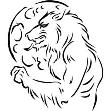 Dibujo de Hombre lobo frente a la luna llena para colorear
