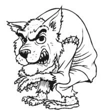 Dibujo de Hombre lobo agazapado con garras afiladas para colorear