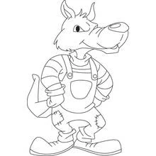 Dibujo de Hombre lobo con overol para colorear